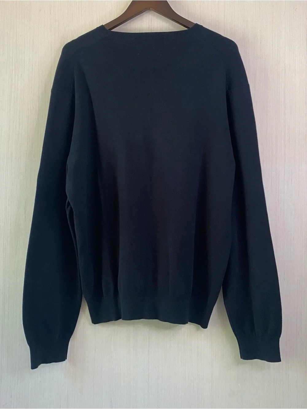 Polo by Ralph Lauren Men's Black V-Neck 100% Pima Cotton Sweater Purple Pony XXL